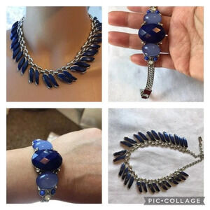 Beautiful Turquoise Stones Matching Set Necklace and Bracelet